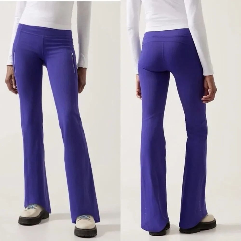 Athleta Women's Rainier Bootcut Pant Size S Noble Blue Purple Flare Yoga Pants